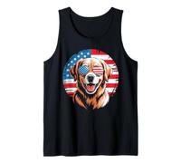 Retriever American Flag Retro 4th of July USA Canotta