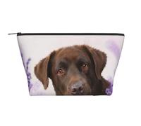 Retriever di cani marrone labrador lavanda, Borsa da toilette Borsa per trucco Borsa per cosmetici Borsa da toilette da viaggio portatile
