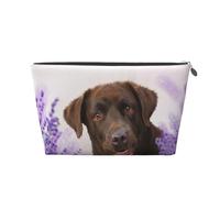 Retriever di cani marrone labrador lavanda, Borsa da toilette Borsa per trucco Borsa per cosmetici Borsa da toilette da viaggio portatile