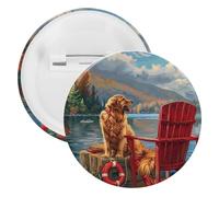 Retriever Dog Lake Bottoni Pin Distintivi Banda Stagnata Spille Mestieri per Camicie Vestiti Borsa Accessorio, 20PCS, plastica e latta