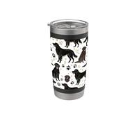 Retrievers disegnati a mano Retriever Cute Flat-Coated Retriever Bicchiere termico in acciaio inox doppia parete