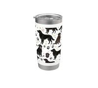 Retrievers disegnati a mano Retriever Cute Flat-Coated Retriever Bicchiere termico in acciaio inox doppia parete