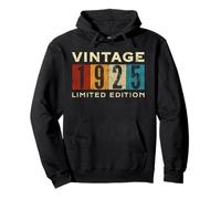 Retro 100 Anni Vintage 1925 Edizione Limitata Compleanno Felpa con Cappuccio
