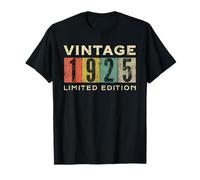 Retro 100 Anni Vintage 1925 Edizione Limitata Compleanno Maglietta
