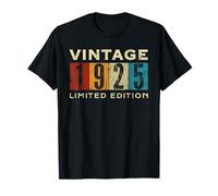 Retro 100 Anni Vintage 1925 Edizione Limitata Compleanno Maglietta