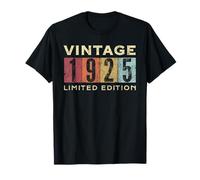 Retro 100 Anni Vintage 1925 Edizione Limitata Compleanno Maglietta