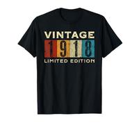 Retro 107 Anni Vintage 1918 Edizione Limitata Compleanno Maglietta