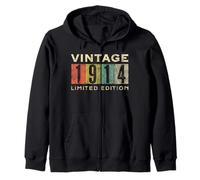 Retro 111 Anni Vintage 1914 Edizione Limitata Compleanno Felpa con Cappuccio