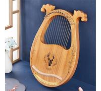 Retrò 16 Stringhe Lyre Harp con Corde di Riserva, Chiave di Sintonia Arpa Lira per L'illuminazione Della Musica Arpa a Leva Strumento a Corda(Log)