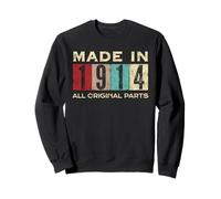 Retro 1914 Tutte le parti originali Vintage Made in 1914 Uomo Donna Felpa