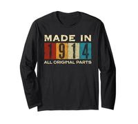 Retro 1914 Tutte le parti originali Vintage Made in 1914 Uomo Donna Maglia a Manica