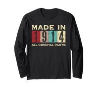 Retro 1914 Tutte le parti originali Vintage Made in 1914 Uomo Donna Maglia a Manica