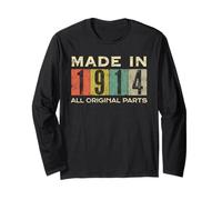 Retro 1914 Tutte le parti originali Vintage Made in 1914 Uomo Donna Maglia a Manica