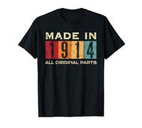 Retro 1914 Tutte le parti originali Vintage Made in 1914 Uomo Donna Maglietta
