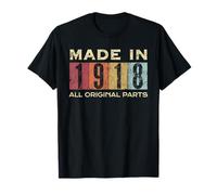 Retro 1918 Tutte le parti originali Vintage Made in 1918 Uomo Donna Maglietta