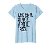 Retro 1957 Birthday Shirt April Born Legend Since 1957 Maglietta