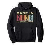 Retro 2026 Tutte le parti originali Vintage Made in 2026 Uomo Donna Felpa con Cappuccio