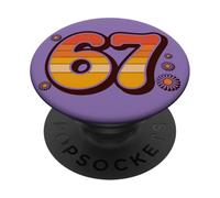 Retro 6 7 Estate Alpha Slang 67 Spiaggia PopSockets PopGrip Adesivo
