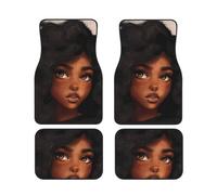 Retro 60 Anime Black Girl Fashion Car Foot Mat Set di 4 pezzi Set - Tappetini per auto, accessori per auto anteriori e posteriori