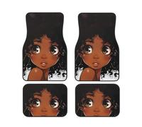 Retro 60 Anime Black Girl Fashion Car Foot Mat Set di 4 pezzi Set - Tappetini per auto, accessori per auto anteriori e posteriori