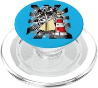 Retro 60 faro nave a vela bussola, gabbiani marittimi PopSockets PopGrip per MagSafe