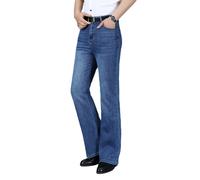 Rétro 60s 70s Uomo Jeans Bootcut Pantaloni Svasato Bell Fondo Slim Denim