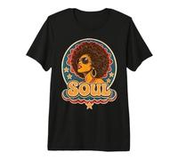 Retro 70s Soul Funk Afro Queen Disco Vintage Maglietta Premium
