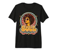 Retro 70s Soul Funk Afro Queen Disco Vintage Maglietta Premium