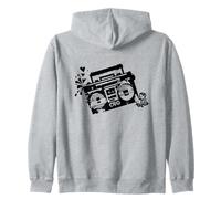 Retro 80s 90s Boom-Box Vintage Cassette Player Graphic Tee Felpa con Cappuccio