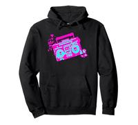 Retro 80s 90s Boom-Box Vintage Cassette Player Graphic Tee Felpa con Cappuccio