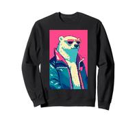 Retro 80s moda orso polare divertente carino pixel art Felpa