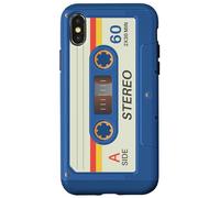 Retro 80's Music Cassette Tape Pretend Costume Graphic Blue Custodia per iPhone X/XS