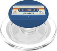 Retro 80's Music Cassette Tape Pretend Costume Graphic Blue PopSockets PopGrip per MagSafe