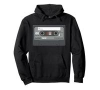 Retro 80's Music Cassette Tape Pretend Costume Graphic Gray Felpa con Cappuccio