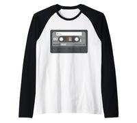 Retro 80's Music Cassette Tape Pretend Costume Graphic Gray Maglia con Maniche Raglan