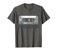 Retro 80's Music Cassette Tape Pretend Costume Graphic Gray Maglietta