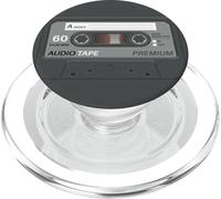 Retro 80's Music Cassette Tape Pretend Costume Graphic Gray PopSockets PopGrip per MagSafe