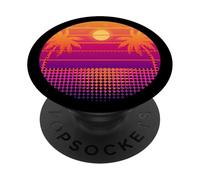 Retro 80s Vaporwave Palm Trees Sunset - Synthwave Art Tee PopSockets PopGrip Adesivo