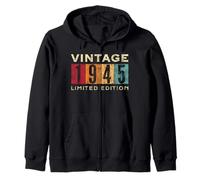 Retro 81 Anni Vintage 1945 Edizione Limitata Compleanno Felpa con Cappuccio