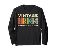Retro 90 Anni Vintage 1935 Edizione Limitata Compleanno Maglia a Manica