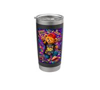 Retro 90s Nostalgia Cute Teddy Bear Hip Hop Cassette Graphic Bicchiere termico in acciaio inox doppia parete