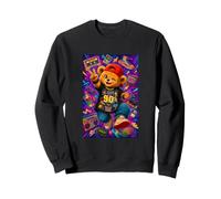 Retro 90s Nostalgia Cute Teddy Bear Hip Hop Cassette Graphic Felpa