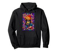 Retro 90s Nostalgia Cute Teddy Bear Hip Hop Cassette Graphic Felpa con Cappuccio
