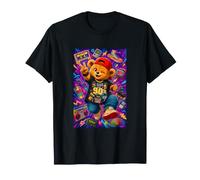 Retro 90s Nostalgia Cute Teddy Bear Hip Hop Cassette Graphic Maglietta