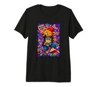 Retro 90s Nostalgia Cute Teddy Bear Hip Hop Cassette Graphic Maglietta Premium
