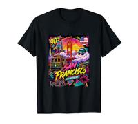 Retro 90s San Francisco California Skyline City By The bay Maglietta