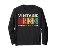Retro 93 Anni Vintage 1933 Edizione Limitata Compleanno Maglia a Manica