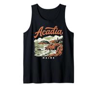 Retro Acadia National Park Vintage Style Maine Shore Canotta