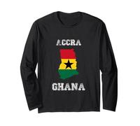 Retro Accra Ghana Distressed Ghana Bandiera Maglia a Manica