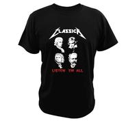 Retro al Funn Tshirt Parody Composer Bach Mozart Beethoven Musician Listen Me all Best Graphic Tshirts Tee Camisetas Black S